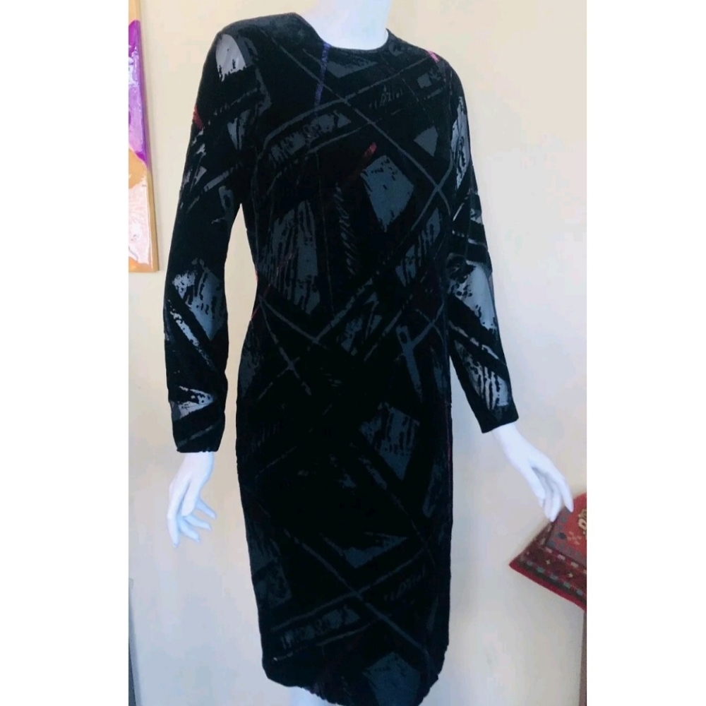 Linda Allard-Ellen Tracy R$375 🎀VELVET BURNOUT dress